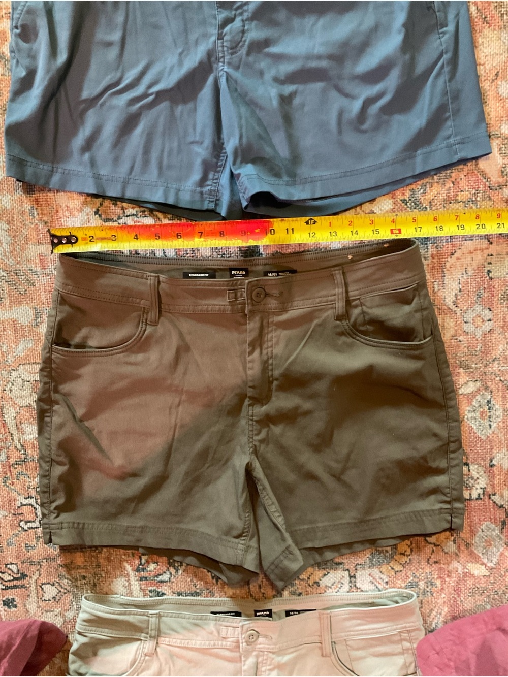 Prana Olive Green Womens Outdoor Stretch Shorts
